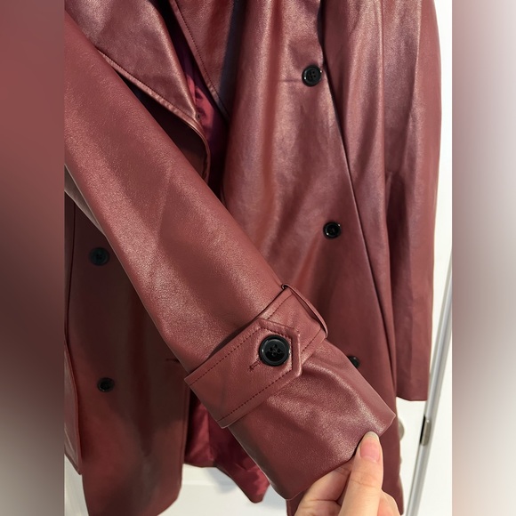 COPY - Vici- Valentin Pocketed Faux Leather Trench Coat - Picture 8 of 12